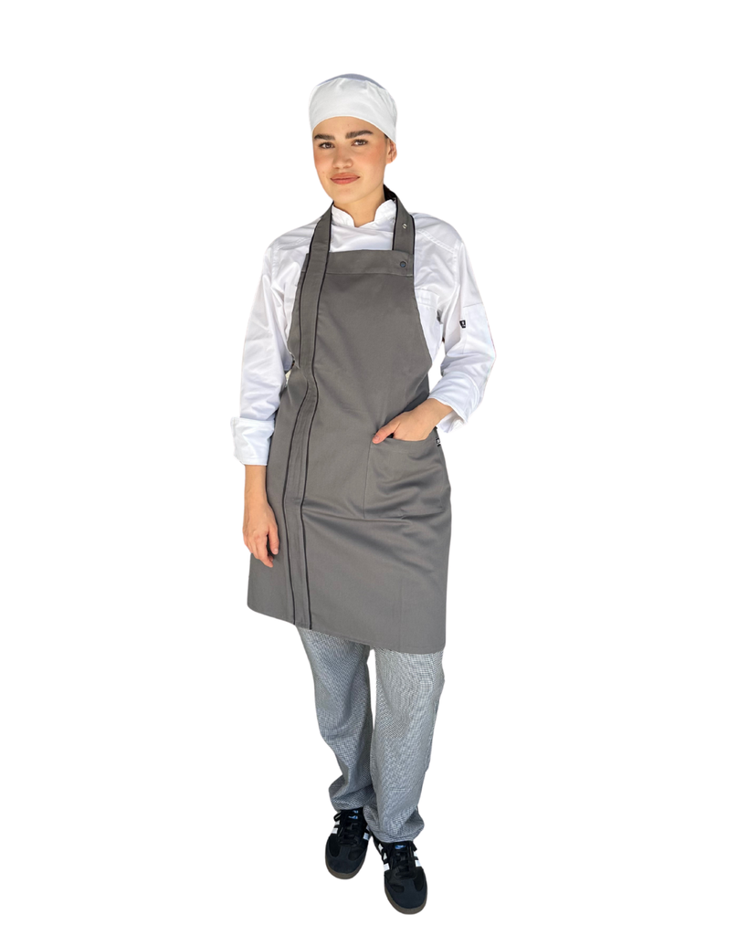 zittro Mandil delantal chef franja Gris Oxford. R920302-000 UNI