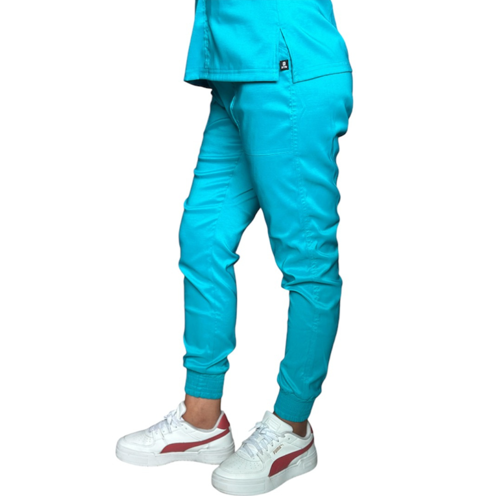 [M81204 330 ECH] zittro Pantalón Médico Lycra Jogger Mujer Turquesa (ECH)
