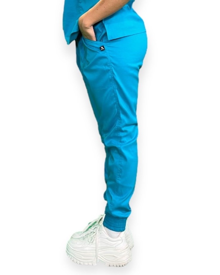 zittro Pantalón Médico Lycra Jogger Mujer Azul Medio