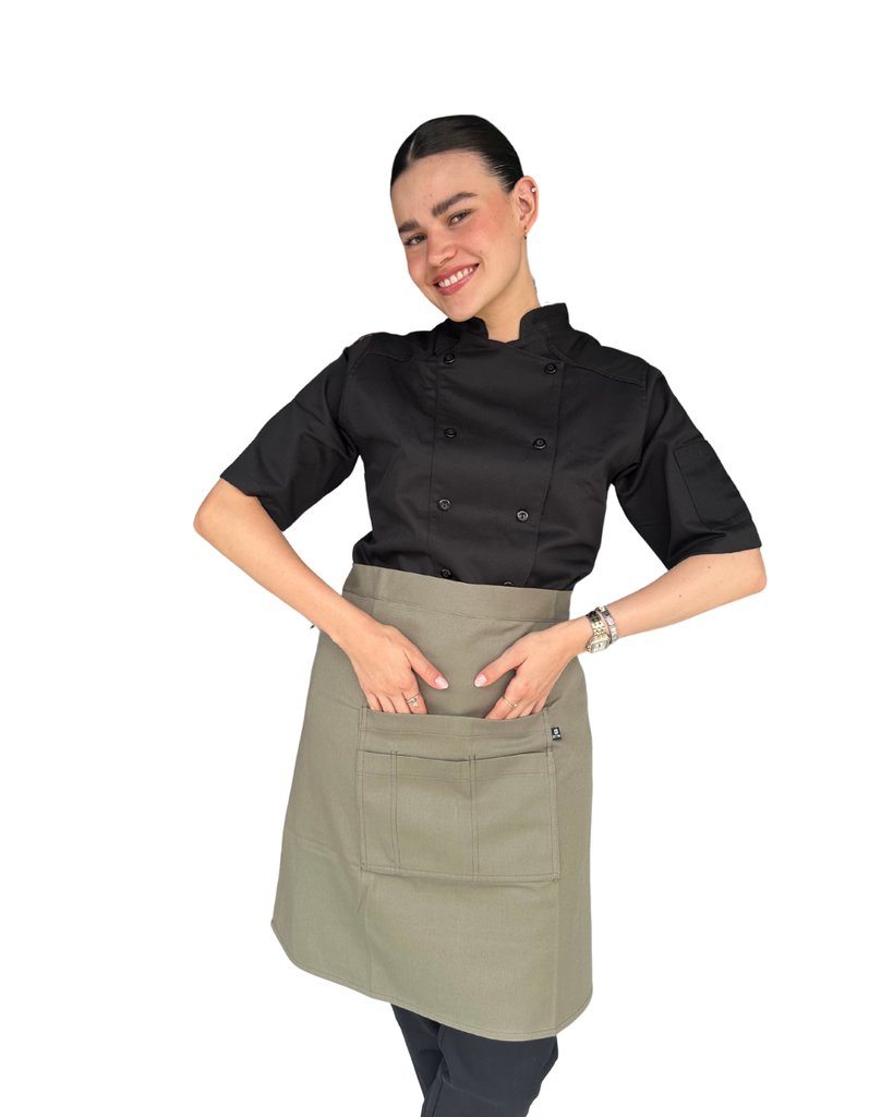 zittro Medio Mandil Delantal Chef Unisex Verde Cemento