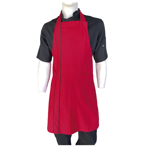 [R92302 660] zittro Mandil delantal chef franja Rojo. R92302-660 UNI