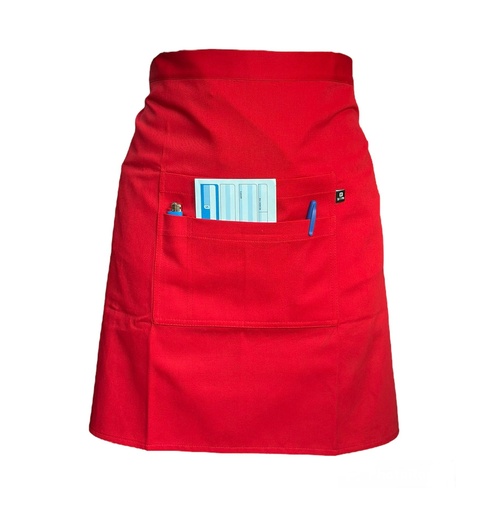 [R92302-600-M] zittro Medio mandil delantal chef Rojo. R92351-660