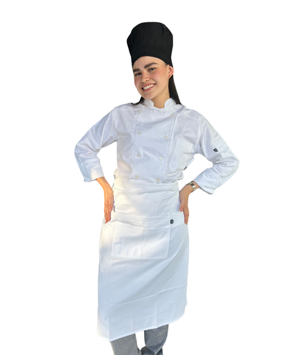 [R92302-100-G] zittro Medio mandil G chef Blanco. R92351-100